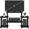 Furinno JAYA Simple Design Corner TV Stand, French Oak Grey/Black, 42.04 x 22.75 x 15.55 Inches(Dark Walnut)