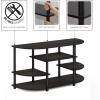 Furinno JAYA Simple Design Corner TV Stand, French Oak Grey/Black, 42.04 x 22.75 x 15.55 Inches(Espresso/Black)