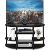 Furinno JAYA Simple Design Corner TV Stand, French Oak Grey/Black, 42.04 x 22.75 x 15.55 Inches(Espresso/Black)