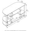 Furinno JAYA Simple Design Corner TV Stand, French Oak Grey/Black, 42.04 x 22.75 x 15.55 Inches(Espresso/Black)