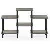 Furinno JAYA Simple Design Corner TV Stand, French Oak Grey/Black, 42.04 x 22.75 x 15.55 Inches(French Oak/Black)