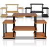 Furinno JAYA Simple Design Corner TV Stand, French Oak Grey/Black, 42.04 x 22.75 x 15.55 Inches(Light Cherry/Black)