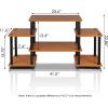 Furinno JAYA Simple Design Corner TV Stand, French Oak Grey/Black, 42.04 x 22.75 x 15.55 Inches(Light Cherry/Black)