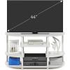 Furinno JAYA Simple Design Corner TV Stand, French Oak Grey/Black, 42.04 x 22.75 x 15.55 Inches(White/White)