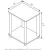 Furinno JUST Side Table Set of 2, 3-Tier Modern End Table with Charging Station, Open Shelf Night Stand, Bedside Table with USB and Type-C Charging Port, for Living Room, Bedroom, Amber Pine(Dark Cherry)
