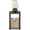 Furinno JUST Side Table Set of 2, 3-Tier Modern End Table with Charging Station, Open Shelf Night Stand, Bedside Table with USB and Type-C Charging Port, for Living Room, Bedroom, Amber Pine(Walnut/Brown)
