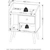 Furinno JUST Side Table Set of 2, 3-Tier Modern End Table with Charging Station, Open Shelf Night Stand, Bedside Table with USB and Type-C Charging Port, for Living Room, Bedroom, Amber Pine(White)