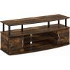 Furinno Jaya Entertainment Center Stand Unit/TV Desk for up to 55 inch, Amber Pine/Black