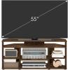 Furinno Jaya Entertainment Center Stand Unit/TV Desk for up to 55 inch, White/Black(Amber Pine/Black)