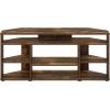 Furinno Jaya Entertainment Center Stand Unit/TV Desk for up to 55 inch, White/Black(Amber Pine/Black)