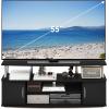 Furinno Jaya Entertainment Center Stand Unit/TV Desk for up to 55 inch, White/Black(Americano/Chrome)
