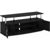 Furinno Jaya Entertainment Center Stand Unit/TV Desk for up to 55 inch, White/Black(Americano/Chrome)