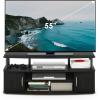 Furinno Jaya Entertainment Center Stand Unit/TV Desk for up to 55 inch, White/Black(Blackwood)