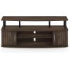 Furinno Jaya Entertainment Center Stand Unit/TV Desk for up to 55 inch, White/Black(Columbia Walnut/Black)