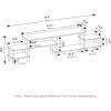 Furinno Jaya Entertainment Center Stand Unit/TV Desk for up to 55 inch, White/Black(Dark Oak)