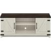 Furinno Jaya Entertainment Center Stand Unit/TV Desk for up to 55 inch, White/Black(Ebony/White Wash)