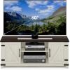 Furinno Jaya Entertainment Center Stand Unit/TV Desk for up to 55 inch, White/Black(Ebony/White Wash)