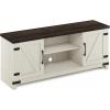 Furinno Jaya Entertainment Center Stand Unit/TV Desk for up to 55 inch, White/Black(Ebony/White Wash)