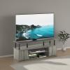 Furinno Jaya Entertainment Center Stand Unit/TV Desk for up to 55 inch, White/Black(French Oak Grey/Black)