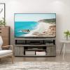 Furinno Jaya Entertainment Center Stand Unit/TV Desk for up to 55 inch, White/Black(French Oak Grey/Black)