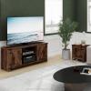 Furinno Jaya Entertainment Center Stand Unit/TV Desk for up to 55 inch, White/Black(Rustic Brown)