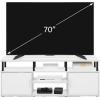 Furinno Jaya Entertainment Center Stand Unit/TV Desk for up to 55 inch, White/Black(Solid White/Black)