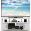Furinno Jaya Entertainment Center Stand Unit/TV Desk for up to 55 inch, White/Black(White Oak/Chrome)