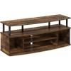 Furinno Jaya Large Entertainment Center Hold up to 55-in TV, Inch, French Oak/Black(Amber Pine/Black)
