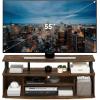Furinno Jaya Large Entertainment Center Hold up to 55-in TV, Inch, French Oak/Black(Amber Pine/Black)
