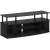 Furinno Jaya Large Entertainment Center Hold up to 55-in TV, Inch, French Oak/Black(Blackwood/Black)
