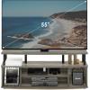 Furinno Jaya Large Entertainment Center Hold up to 55-in TV, Inch, French Oak/Black(French Oak Grey/Black)