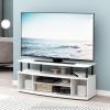 Furinno Jaya Large Entertainment Center Hold up to 55-in TV, Inch, French Oak/Black(White/Black)