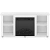 Furinno Jensen Entertainment Center Stand with Fireplace for TV up to 55 Inch, Corded Electric, White(Solid White)