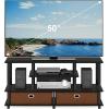 Furinno Moretti Modern Lifestyle TV Stand, Columbia Walnut(Black)
