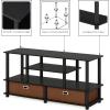 Furinno Moretti Modern Lifestyle TV Stand, Columbia Walnut(Black)