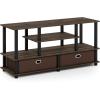 Furinno Moretti Modern Lifestyle TV Stand, Columbia Walnut(Columbia Walnut/Black/Dark Brown)