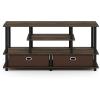 Furinno Moretti Modern Lifestyle TV Stand, Columbia Walnut(Columbia Walnut/Black/Dark Brown)