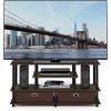 Furinno Moretti Modern Lifestyle TV Stand, Columbia Walnut(Columbia Walnut/Black/Dark Brown)