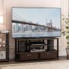 Furinno Moretti Modern Lifestyle TV Stand, Columbia Walnut(Columbia Walnut/Black/Dark Brown)