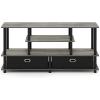 Furinno Moretti Modern Lifestyle TV Stand, Columbia Walnut(French Oak Grey/Black/Black)