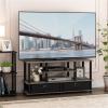 Furinno Moretti Modern Lifestyle TV Stand, Columbia Walnut(French Oak Grey/Black/Black)