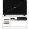 Furinno Moretti Modern Lifestyle TV Stand, Columbia Walnut(Solid White/White)