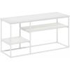 Furinno Moretti Modern Lifestyle TV Stand, Columbia Walnut(Solid White/White)