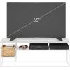 Furinno Moretti Modern Lifestyle TV Stand, Columbia Walnut(White/White)