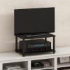 Furinno TURN-N-TUBE TV Riser Stand, 2-Tier Small Elevated No Tools TV Stand with Plastic Poles, TV Console for TV up to 32 inch, 15.8 x 23.8 x 11, for Living Room, Bedroom, Espresso