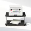 Furinno TURN-S-TUBE TV Stand, 3-Tier No Tools Entertainment Center, TV Console for TV up to 46 Inch, for Living Room, Bedroom, Espresso(Americano/Stainless Steel)