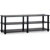 Furinno TURN-S-TUBE TV Stand, 3-Tier No Tools Entertainment Center, TV Console for TV up to 46 Inch, for Living Room, Bedroom, Espresso(Dark Cherry/Black)