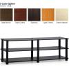 Furinno TURN-S-TUBE TV Stand, 3-Tier No Tools Entertainment Center, TV Console for TV up to 46 Inch, for Living Room, Bedroom, Espresso(Dark Cherry/Black)