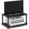 Furinno TURN-S-TUBE TV Stand, 3-Tier No Tools Entertainment Center, TV Console for TV up to 46 Inch, for Living Room, Bedroom, Espresso(Dark Walnut)