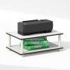 Furinno TURN-S-TUBE TV Stand, 3-Tier No Tools Entertainment Center, TV Console for TV up to 46 Inch, for Living Room, Bedroom, Espresso(White/White)